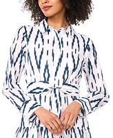1.state Women's Cotton Aztec-Patterned Button-Front Maxi Dress
