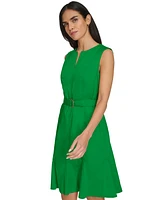 Calvin Klein Women's Sleeveless Belted Sheath Dress