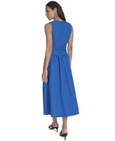 Calvin Klein Women's V-Neck Twist-Front Midi Dress