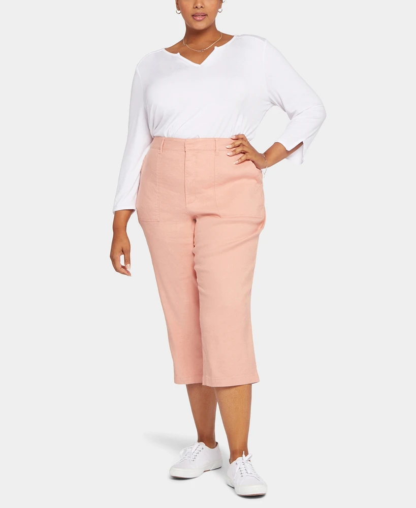 Nydj Plus Linen-Blend Stretch Utility Pants