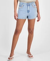 Bar Iii Women's Rhinestone-Pocket Denim Shorts, Exclusively at Macy's