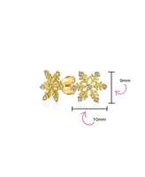 Bling Jewelry Petite Holiday Cz Stud Earrings: Snowflake Design with Cubic Zirconia Accents