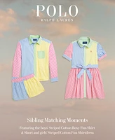 Polo Ralph Lauren Toddler and Little Girls Striped Cotton Fun Shirtdress
