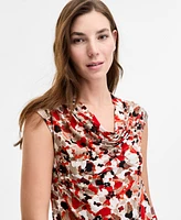 Kasper Women's Printed Cowlneck Top, Regular & Petite