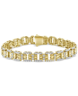 Men's Diamond Polished Open Link Bracelet (3 ct. t.w.) in 10k Gold