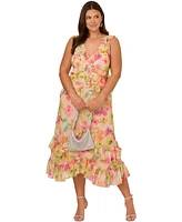 Aidan by Adrianna Papell Plus Ruffle-Trim Sleeveless Dress