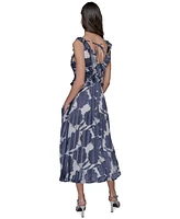 Karl Lagerfeld Paris Women's Floral-Print Pleated Midi Dress