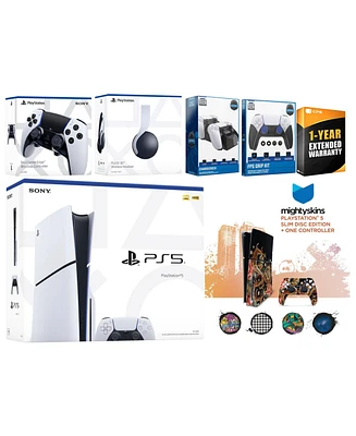 Sony Playstation 5 Slim Disc with Pulse Headset, Extra Edge Controller, Fps Grip Kit