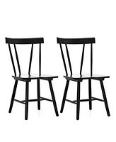 Windsor Style Armless Chairs with Solid Rubber Wood Frame