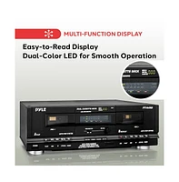 Pyle Dual Cassette Deck - High-Speed Dubbing & Mixtape Recorder - PT649D