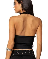 Edikted Women's Kiana Ribbed Halter Top
