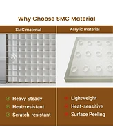 Casainc 60"W X 36"D Solid Surface Single Threshold Shower Base Anti-Slip Shower Pan