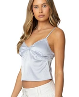 Edikted Women's Imani Satin Effect Tank Top