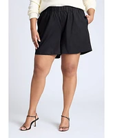 Eloquii Plus Easy Pull On Linen Blend Short