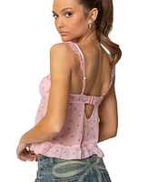 Edikted Women's Pipa Floral Sheer Mesh Bra Top