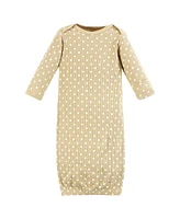 Hudson Baby Girls Thermal Gown 3pk, Acorn Botanical