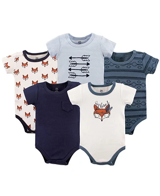 Yoga Sprout Baby Boys Cotton Bodysuits 5pk, Be Clever, 6-9 Months
