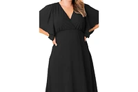 Kiyonna Plus Carmella Flutter Sleeve Gown