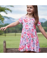 Gerber Toddler Girls Pink Lemonade Short Sleeve Twirl Dress