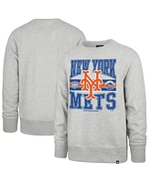 '47 Brand Men's Gray New York Mets Letters Headline Pullover Sweatshirt