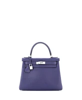 Pre-Owned Hermes Kelly 28 Handbag Verso Evercolor with Palladium Hardware