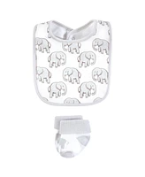 Hudson Baby Cotton Bib and Sock Set, Little Peanut, One Size