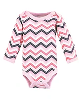 Luvable Friends Baby Girls Preemie Long Sleeve Bodysuits 3pk, Foxy, Preemie