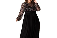 Kiyonna Plus Eternal Embroidered Bodice Evening Gown