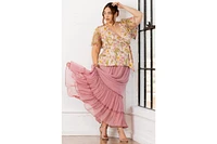 Kiyonna Plus Rosalie Embroidered Wrap Top