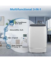 Zafro Portable Air Conditioner, 12000 Btu for Room up to 550 sq. ft, Dehumidifier & Fan, Portable Ac with 3 Fan Speeds, Automatic Louver Sweep,24H Tim