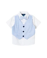 Andy & Evan Baby Boys Chambray Polo and Vest Set