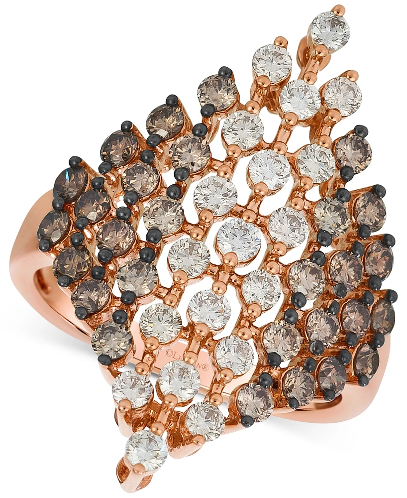 Le Vian Chocolate Ombre Diamond Openwork Cluster Statement Ring (2 ct. t.w.) in 14k Rose Gold