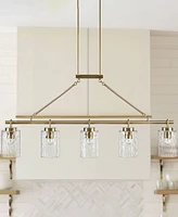 Ink+Ivy 77.5" Curiana 5-light Linear Iron Chandelier