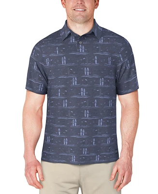 Pga Tour Men's Surfboard-Print Polo Shirt