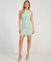 Guess Women's Crochet Sleeveless Halter Minidress