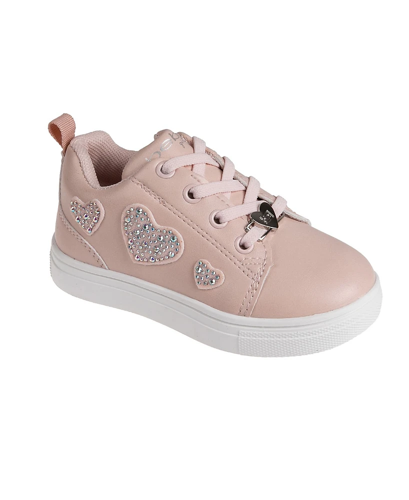 Bebe Toddler Girls Heart Lace with Court Sneakers