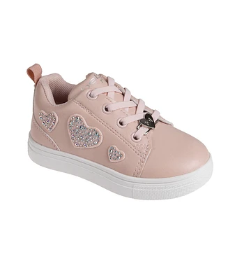 Bebe Toddler Girls Heart Lace with Court Sneakers