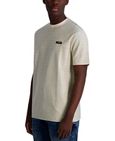 Karl Lagerfeld Paris Men's Textured Stripe Logo T-Shirt