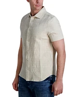 Karl Lagerfeld Paris Men's Regular-Fit Textured Geometric Button-Down Shirt