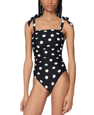 Kate Spade New York Women's Shirred Tied One-Piece Swimsuit