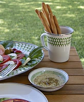 Golden Rabbit Scallop Enamelware Latte Mugs, Set of 4