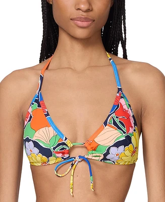 kate spade new york Women's Printed Tie-Front Bikini Top