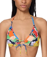 kate spade new york Women's Printed Tie-Front Bikini Top