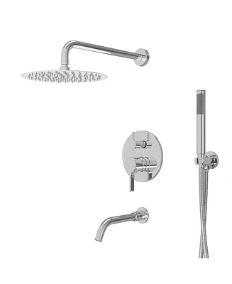 Three function Pressure Balance Shower Set with 10 in Round Shower Head(Valve Included