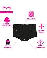 Maidenform Cotton Dream Lace Boyshort Underwear 40859