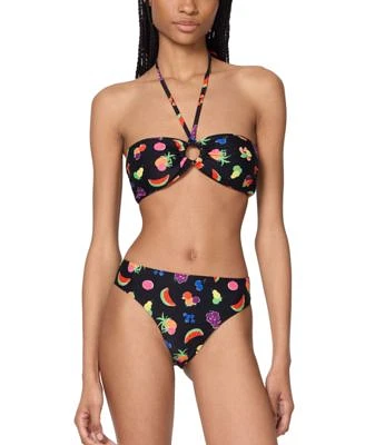 Kate Spade New York Womens Fruits Bandeau Ring Bikini Top High Cut Bottoms