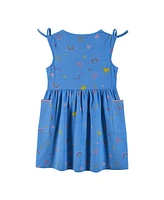 Andy & Evan Toddler Girls Toddler/Child Blue Printed Jersey Dress