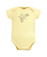 Touched by Nature Baby Boys Organic Cotton Bodysuits, Peas And Thank You, Preemie