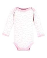 Luvable Friends Baby Girls Preemie Long Sleeve Bodysuits 3pk Cloud, Preemie