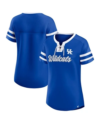 Fanatics Women's Royal Kentucky Wildcats Iconic Athena Lace-Up T-Shirt